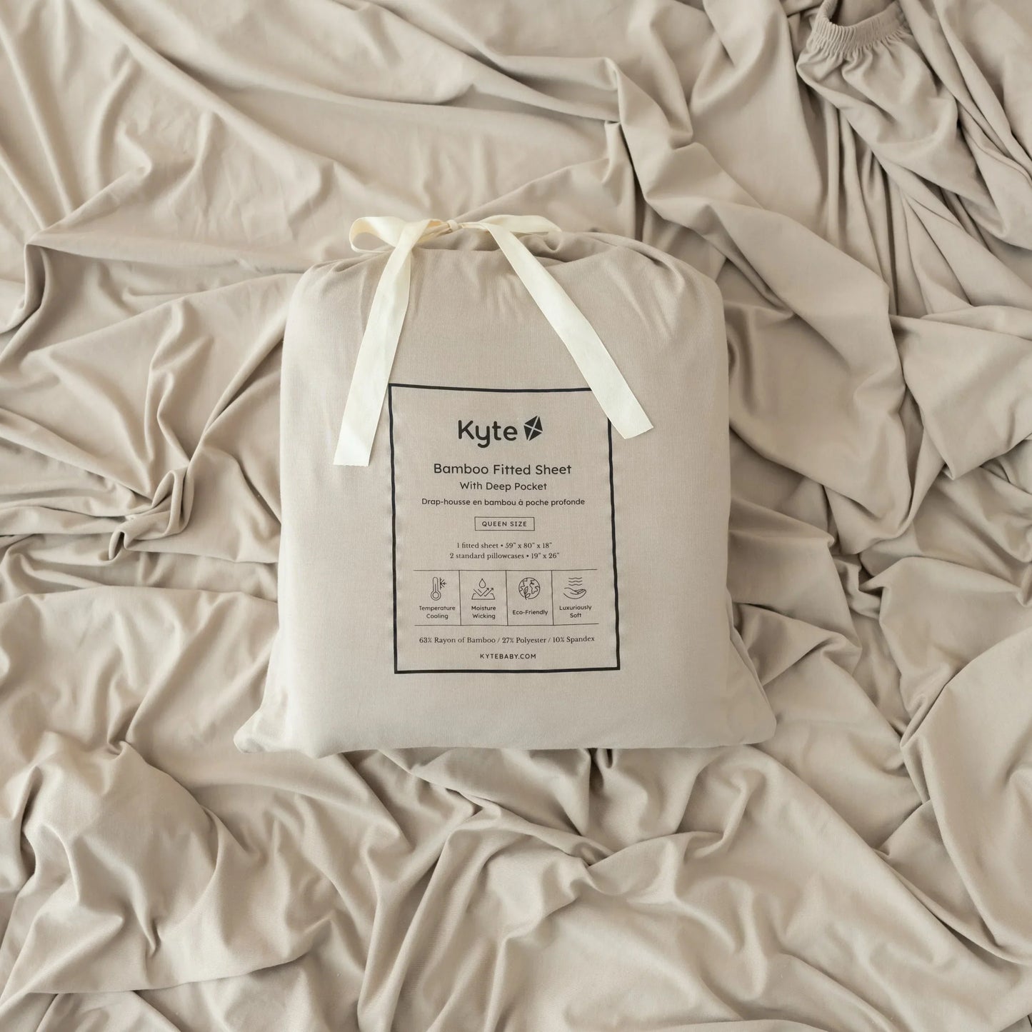 Fitted Sheet with Pillowcases in Almond