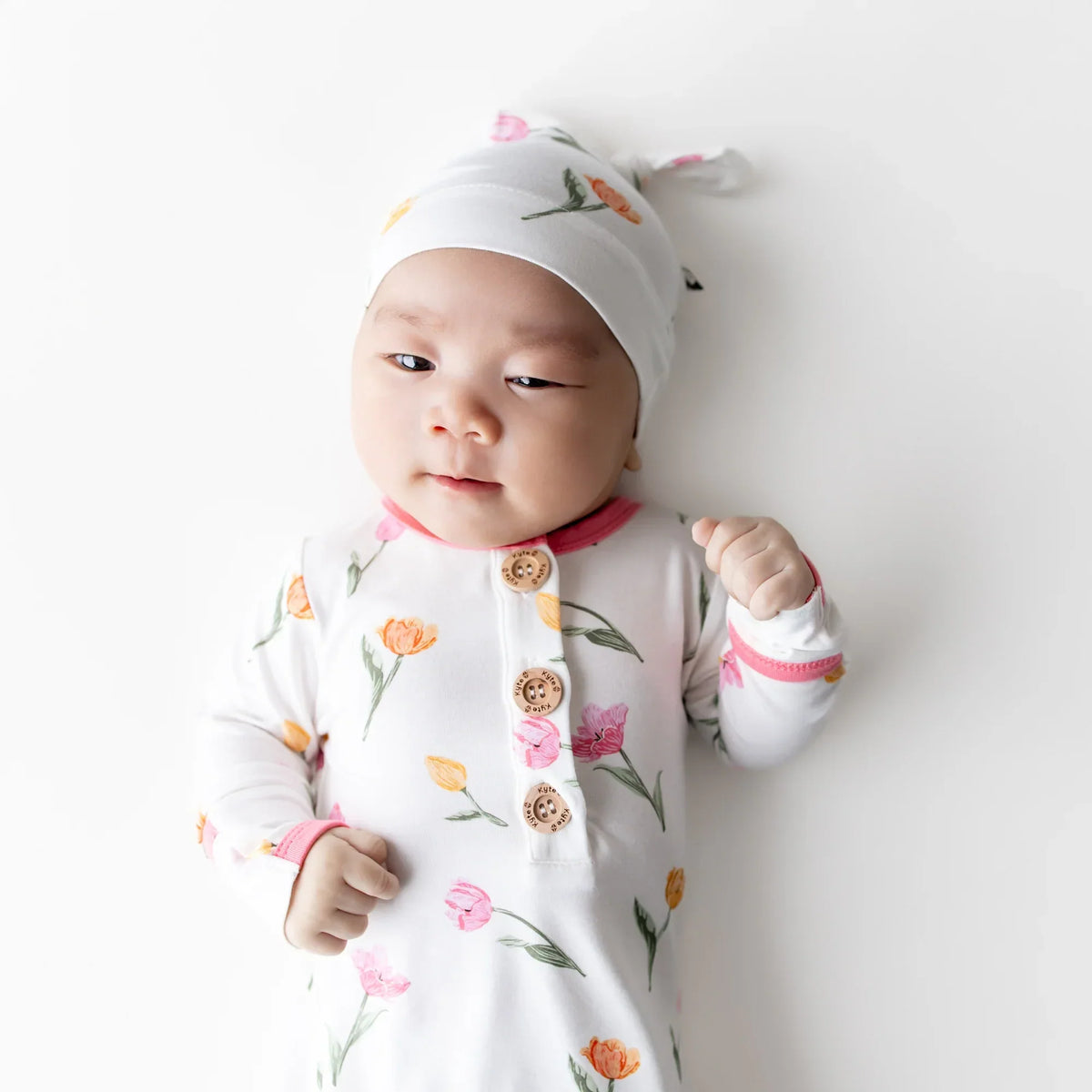 Knotted Gown with Hat Set in Tulip