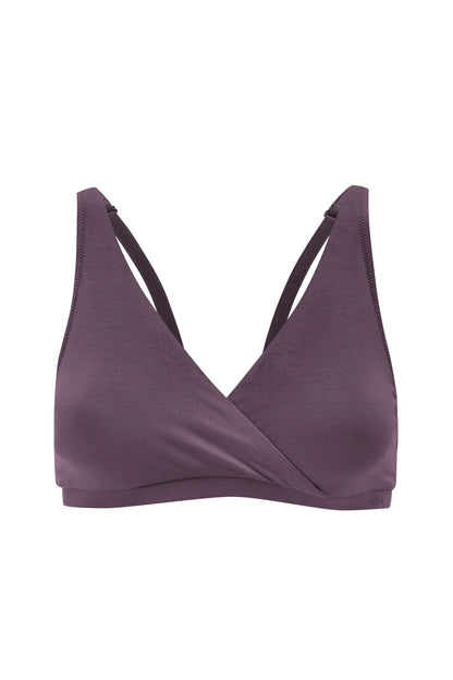 Women's Cross Front Bralette in Currant