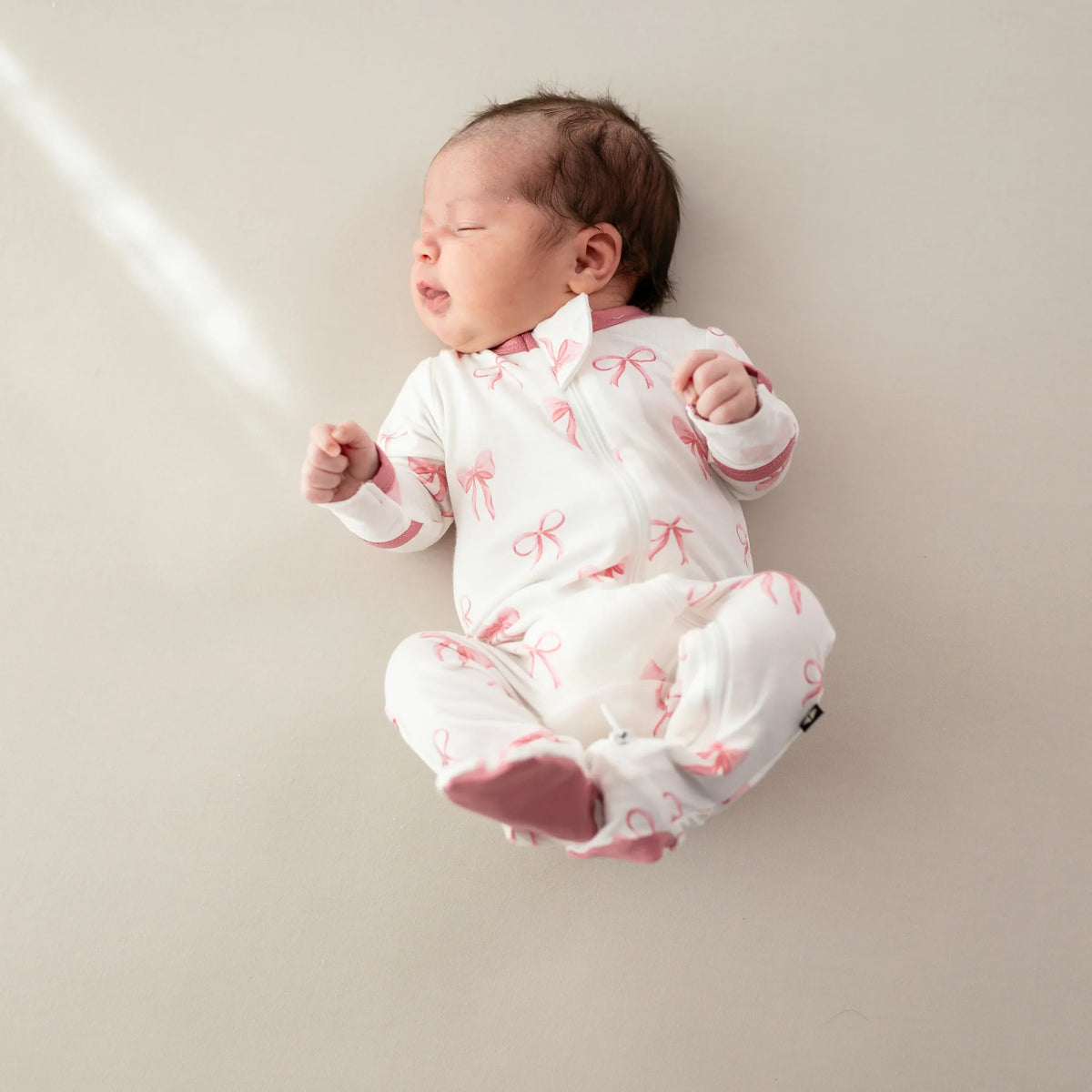 Zippered Footie in Bow