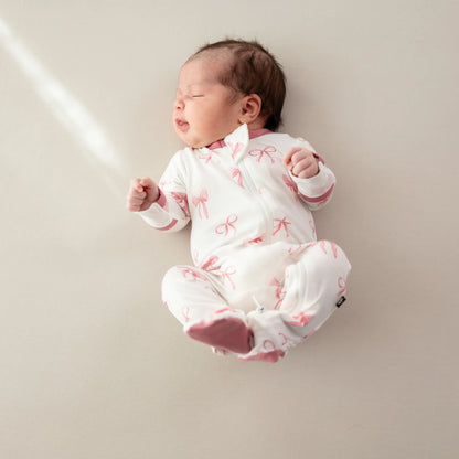 Zippered Footie in Bow