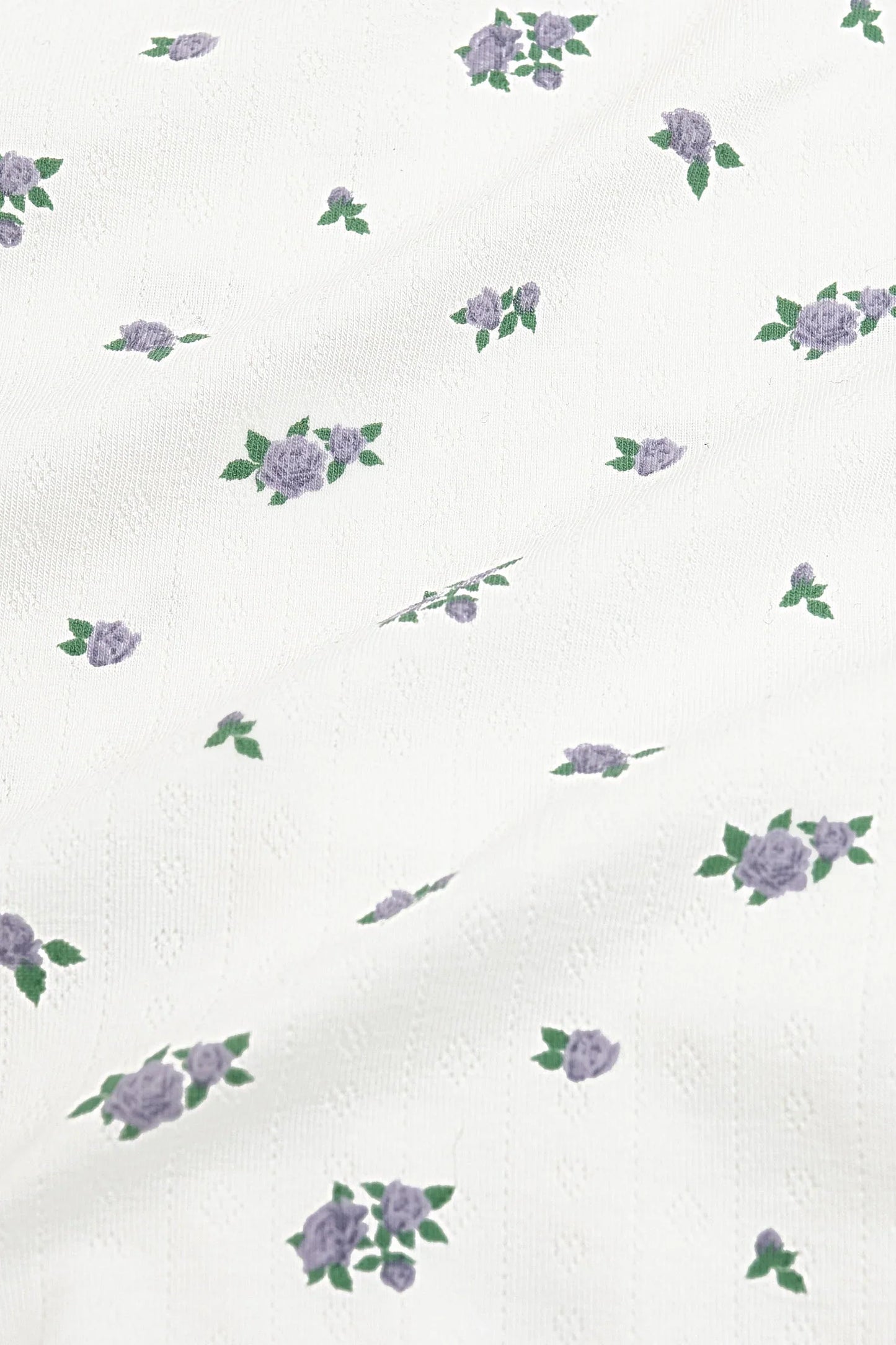 Pointelle Zippered Footie in Spray Rose