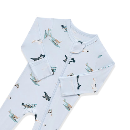 Zippered Footie in Take Off