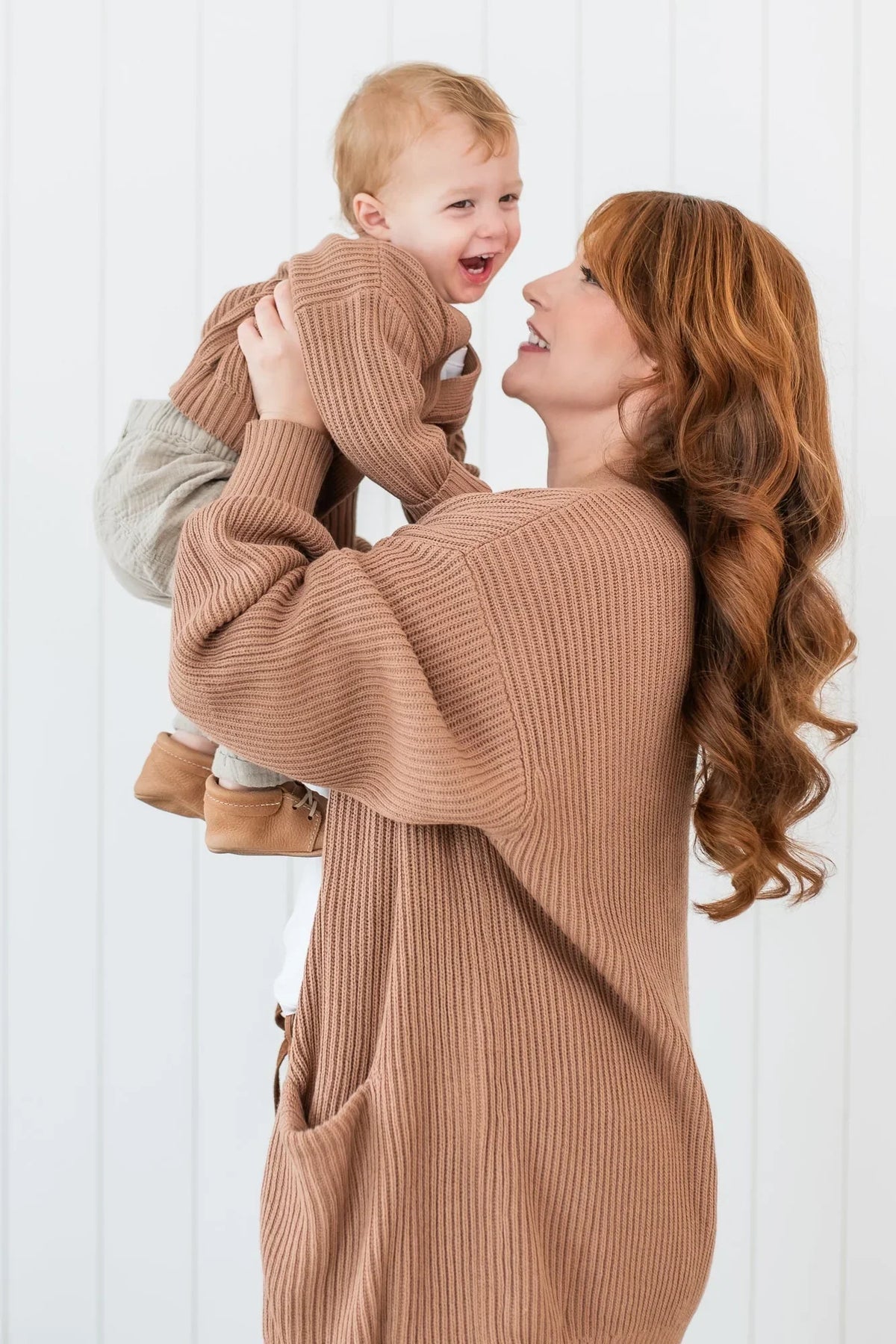 Chunky Knit Women's Oversized Cardigan in Latte