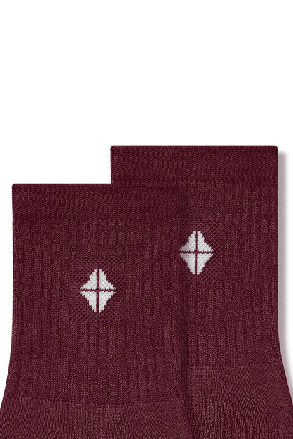 Adult Crew Socks in Burgundy