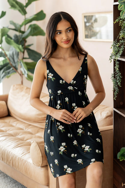 Women's Nightgown in Big Midnight Magnolia