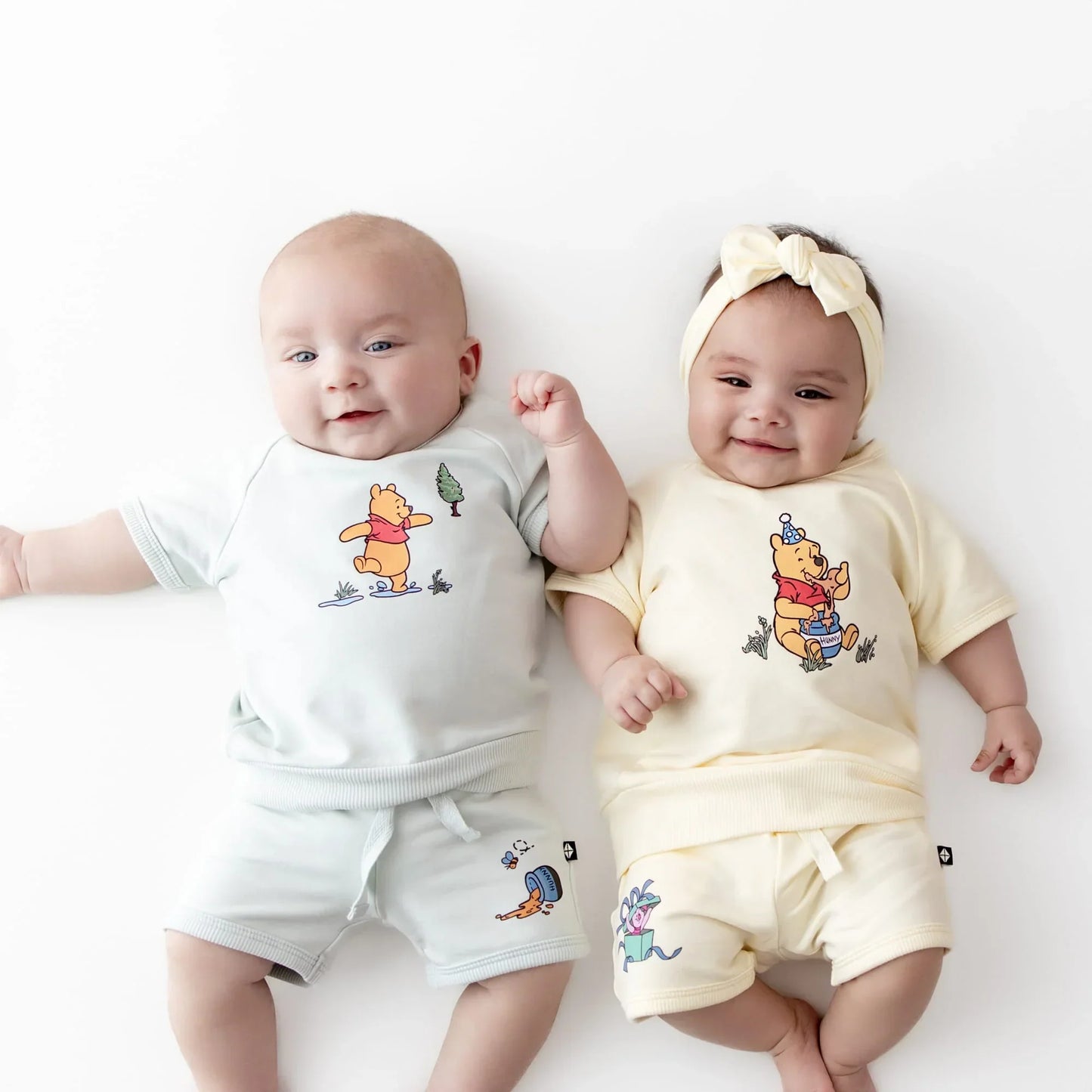 Short Sleeve Jogger Set in Winnie the Pooh on Chamomile