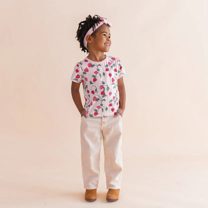 Toddler Basic Tee in Strawberry Fields