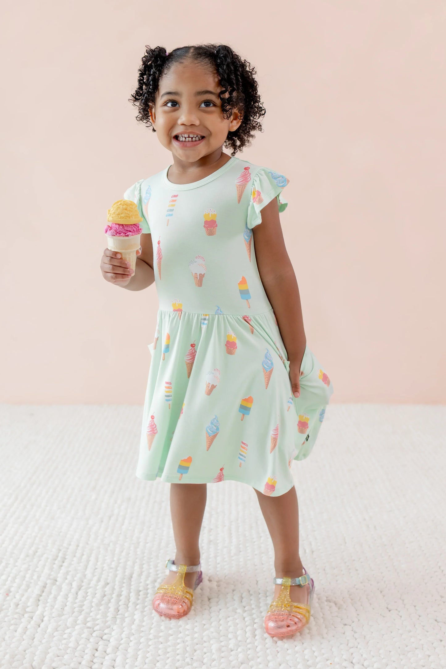 Pocket Dress in Mint Ice Cream