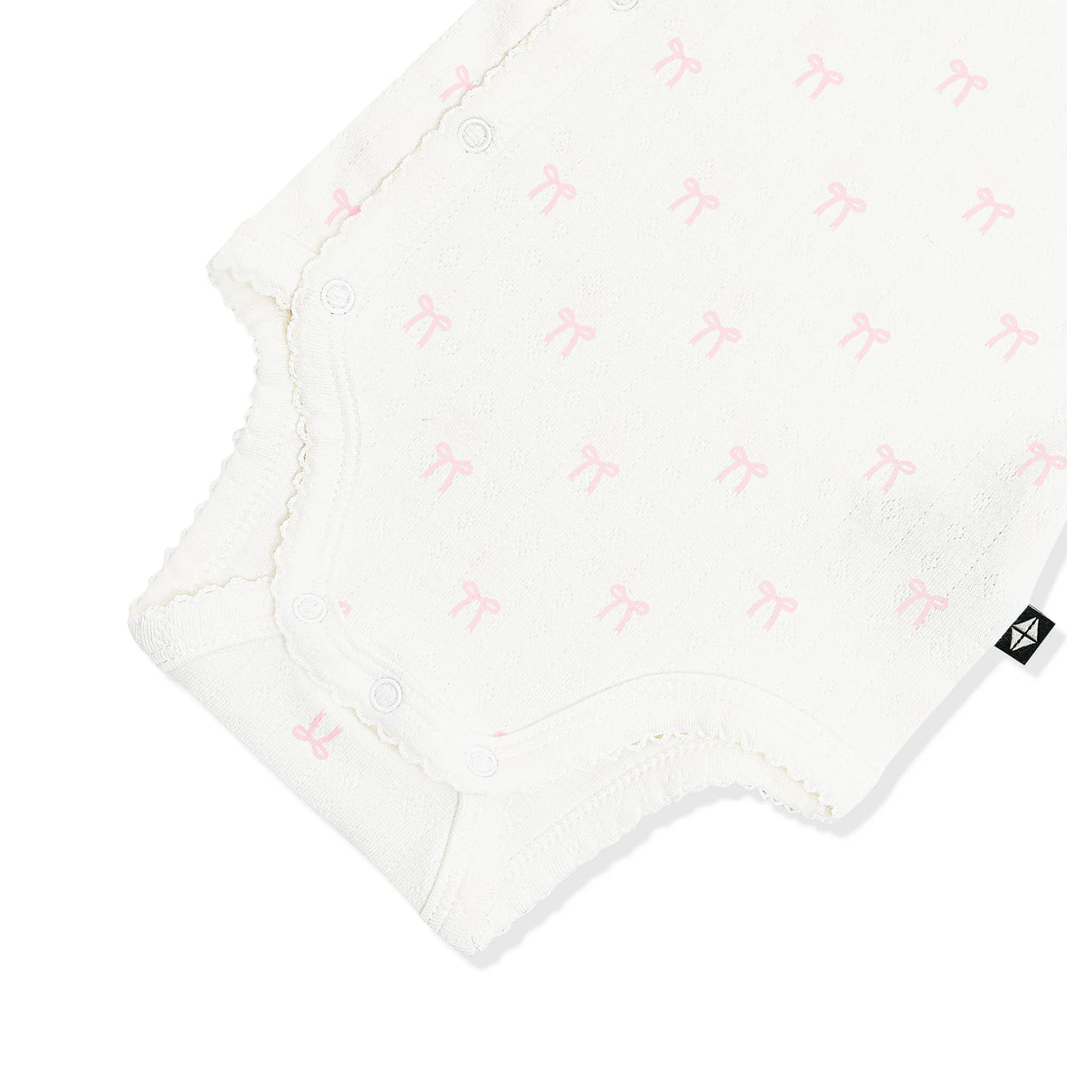 Pointelle Kimono Bodysuit in Sweet Pink Bow