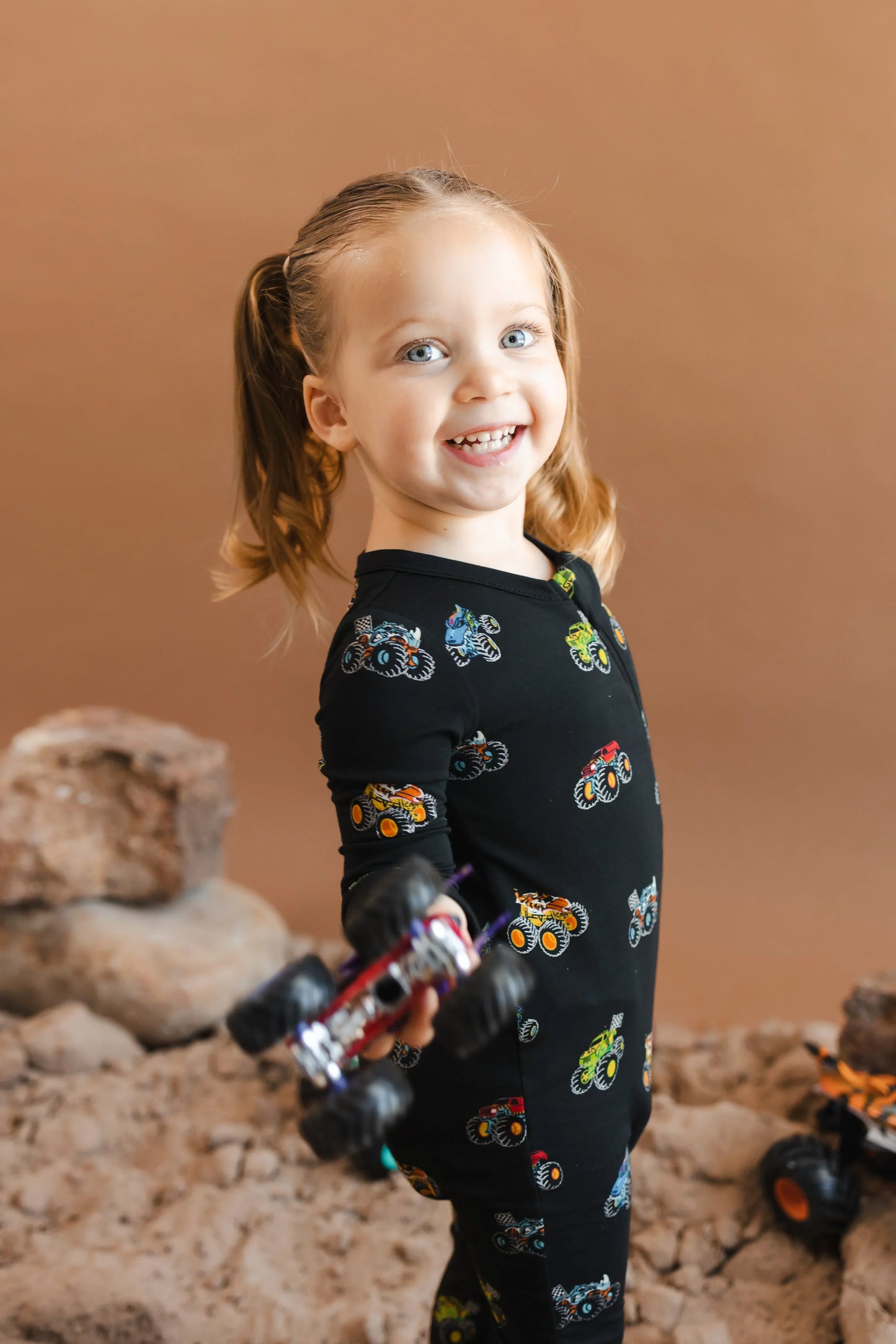 Zippered Romper in Monster Truck