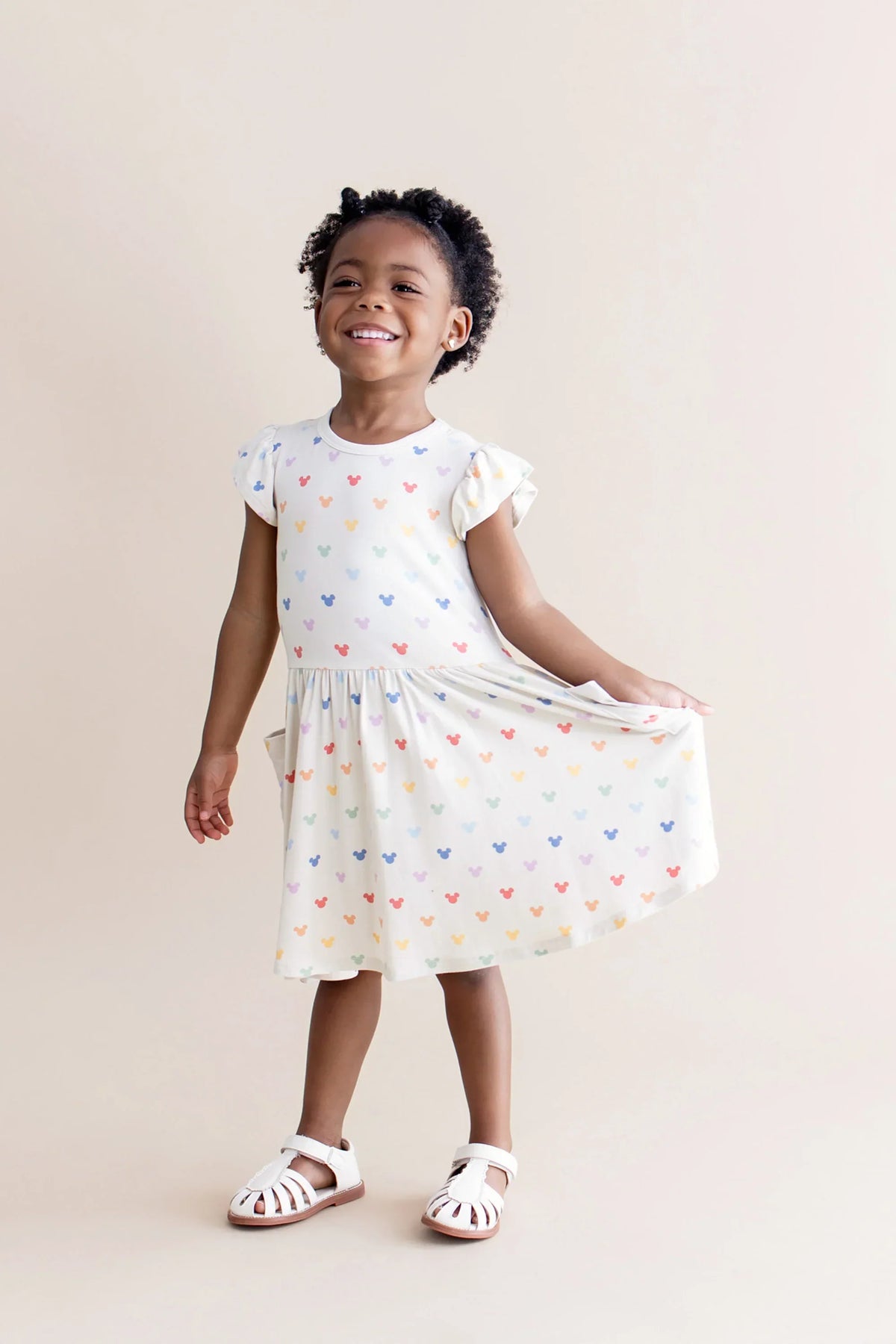 Pocket Dress in Pastel Mickey Mouse