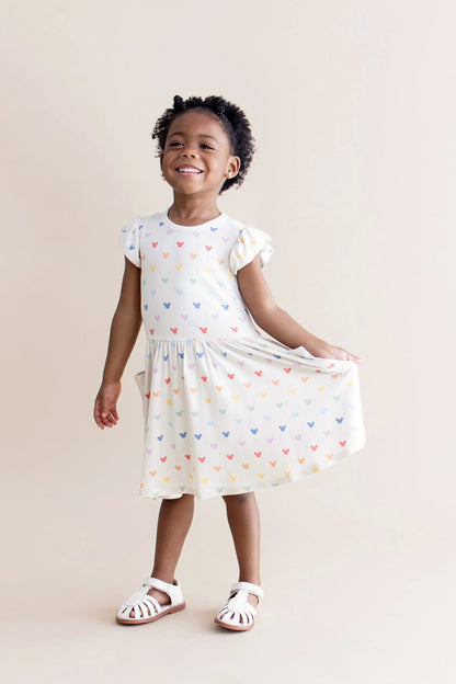 Pocket Dress in Pastel Mickey Mouse
