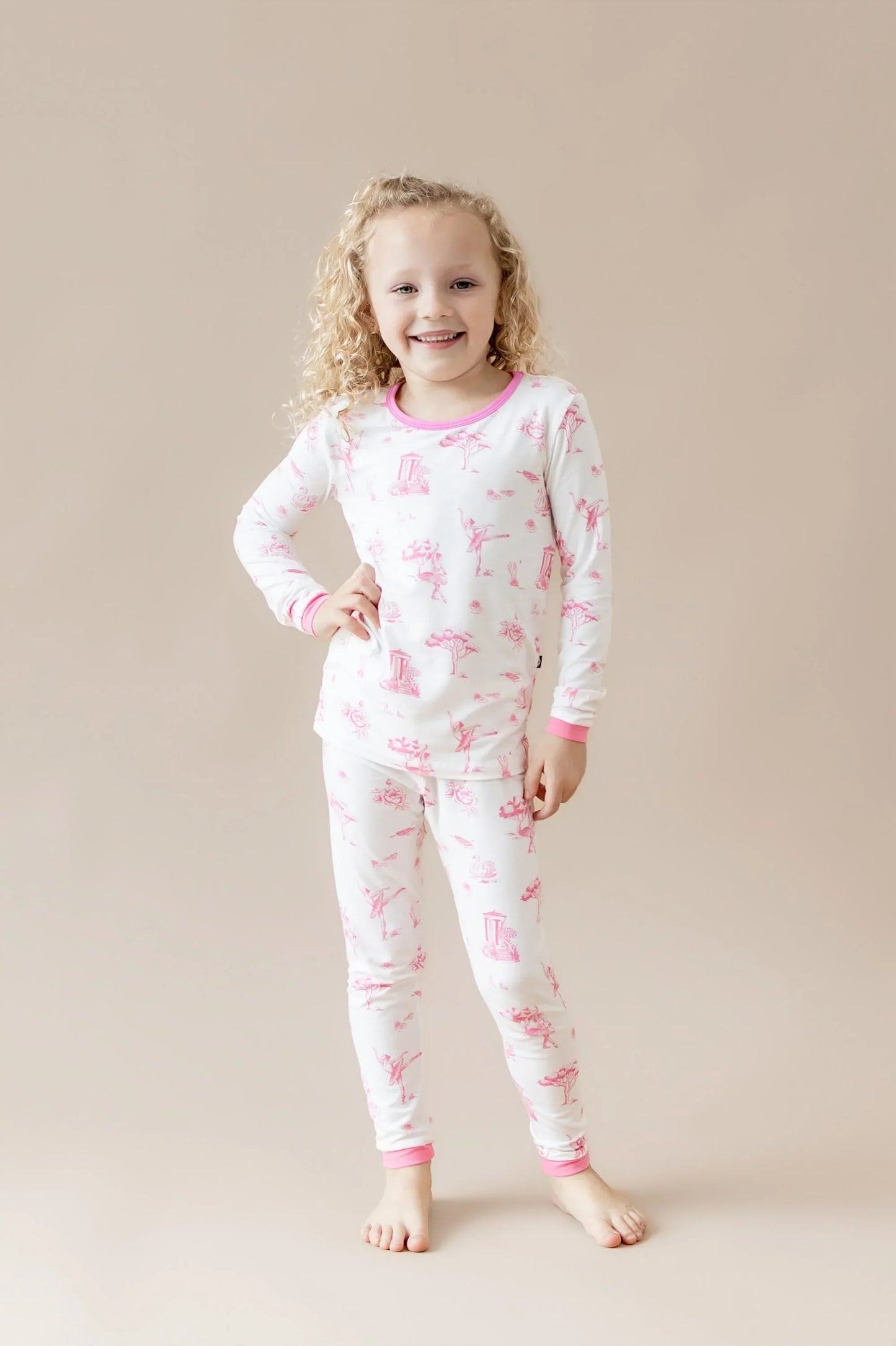 Long Sleeve Pajamas in Toile Ballet
