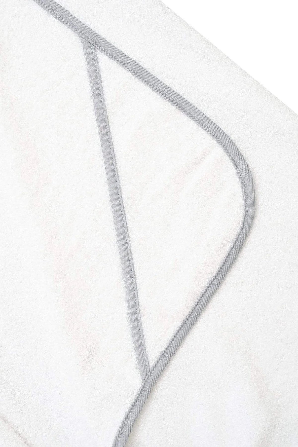 Toddler Hooded Bath Towel in Cloud with Storm Trim