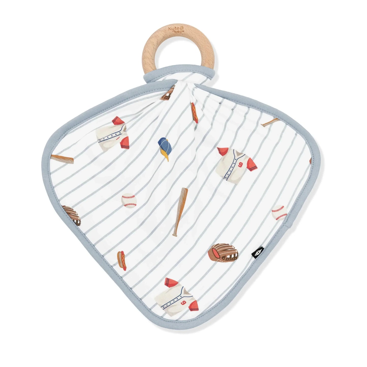 Lovey in Home Run with Removable Wooden Teething Ring
