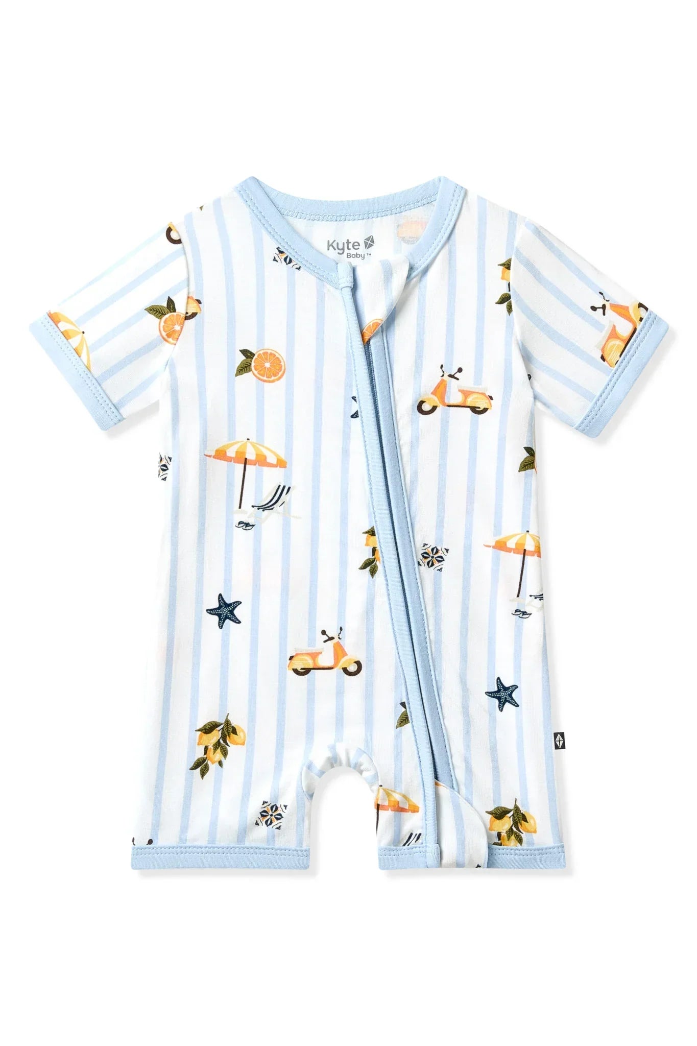 Zipper Shortall Romper in Amalfi Coast