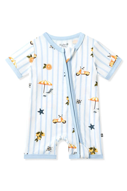 Zipper Shortall Romper in Amalfi Coast