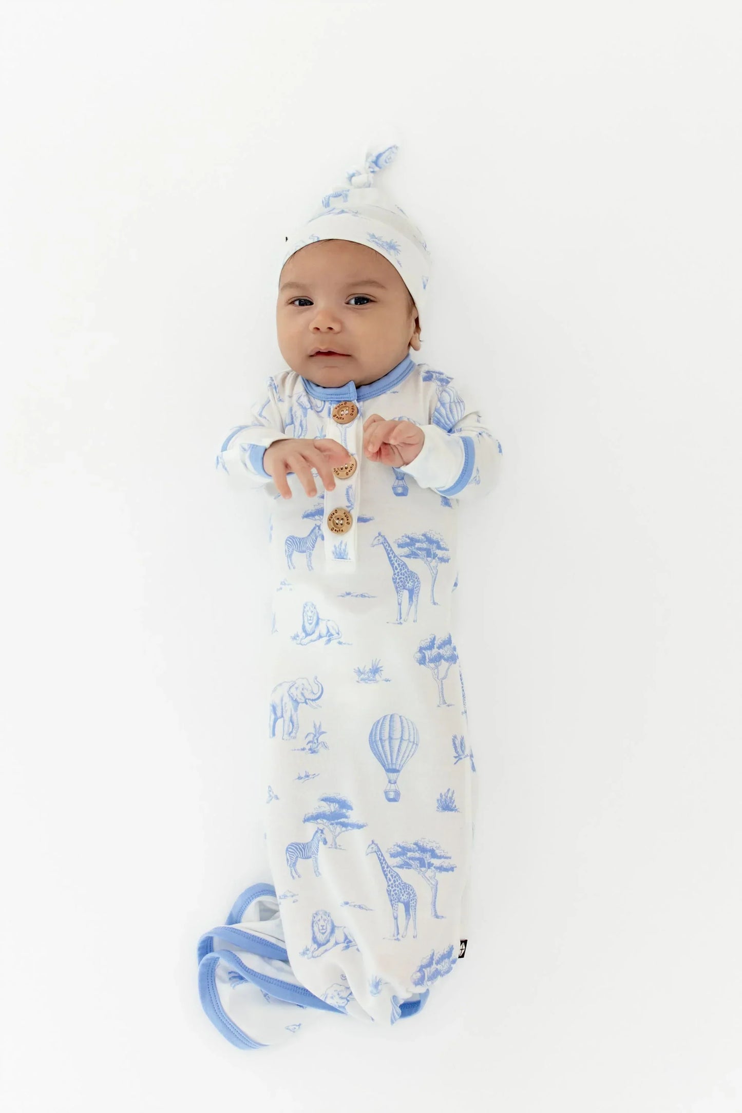 Knotted Gown with Hat Set in Toile Safari