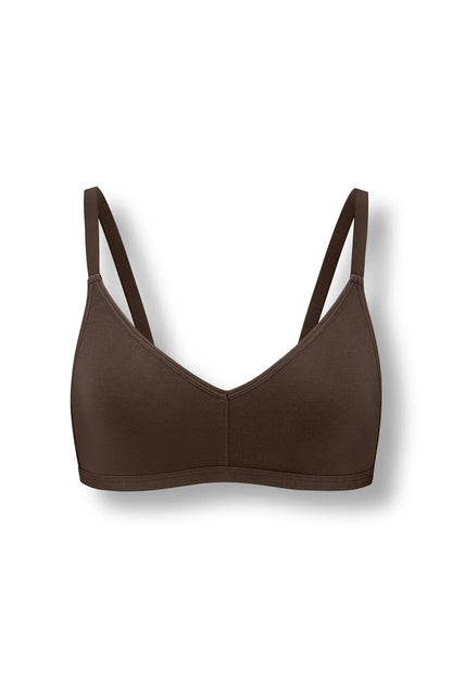 Women's V-Neck Bra in Toffee
