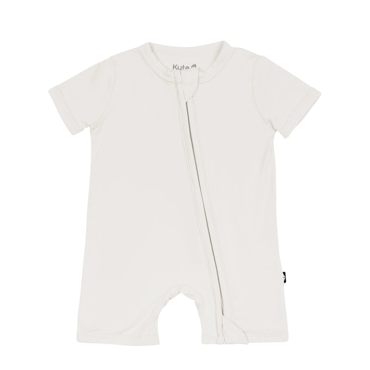 Zippered Shortall Romper in Oat
