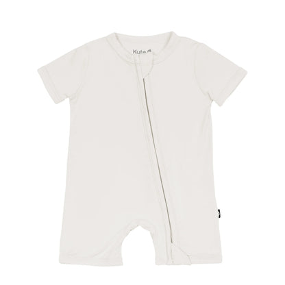 Zippered Shortall Romper in Oat
