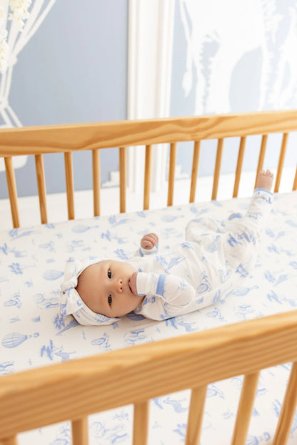 Crib Sheet in Toile Safari