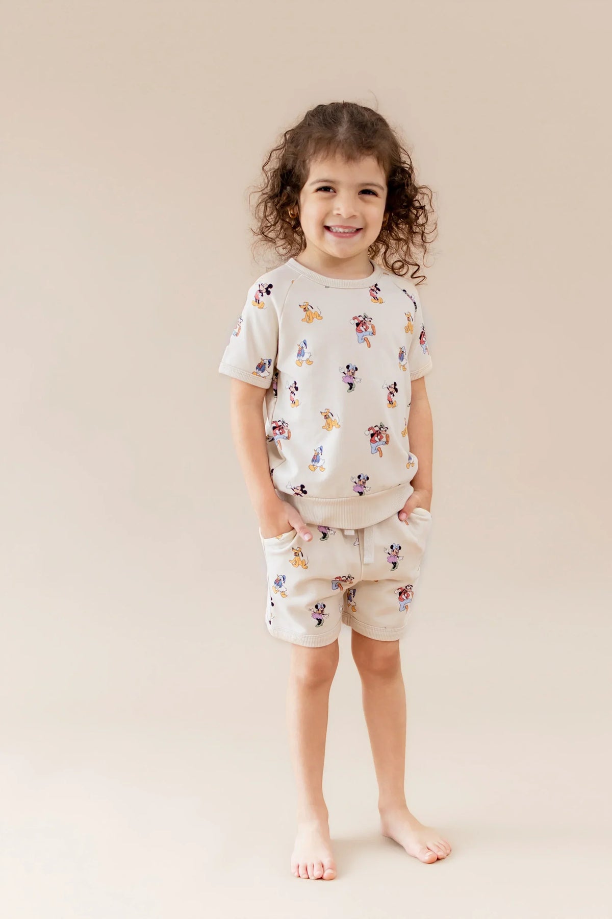 Short Sleeve Jogger Set in Mickey Mouse and Friends