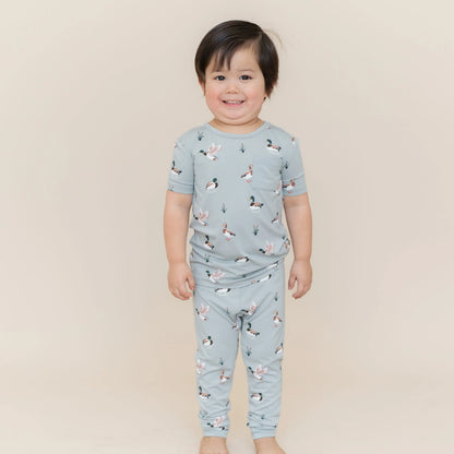 Short Sleeve with Pants Pajamas in Mallard Duck