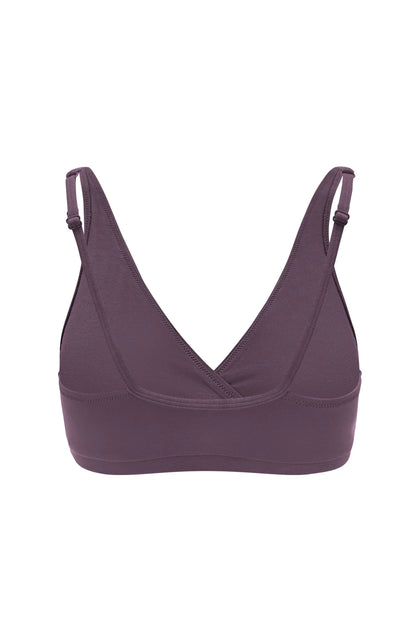 Women's Cross Front Bralette in Currant