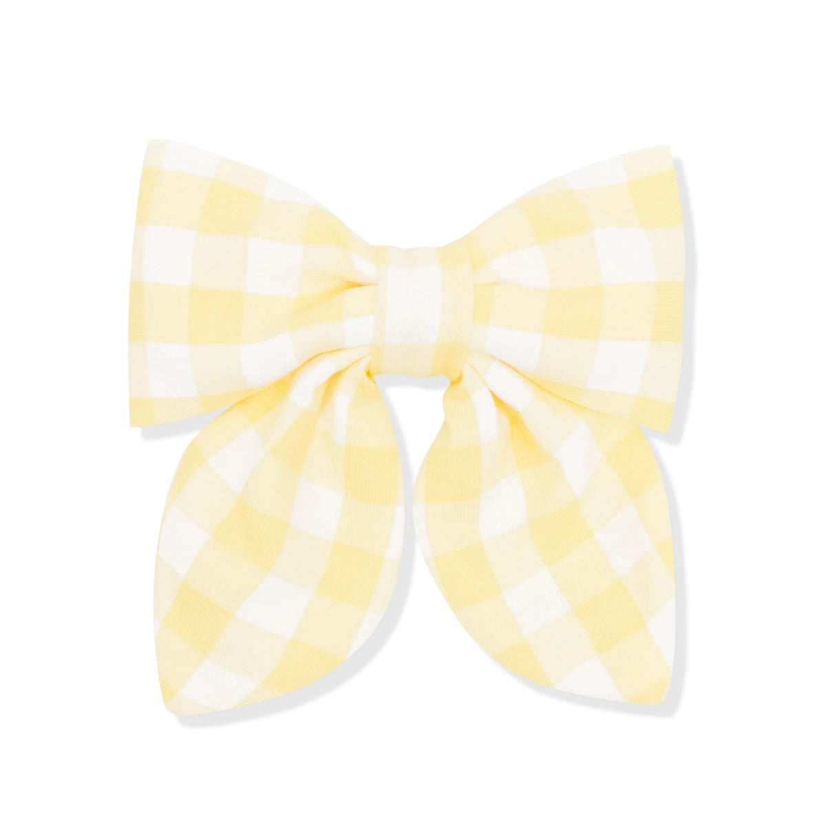 Medium Alligator Clip Bow in Gingham Chamomile
