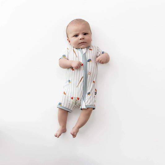 Zipper Shortall Romper in Home Run