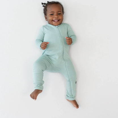 Zippered Romper in Sage