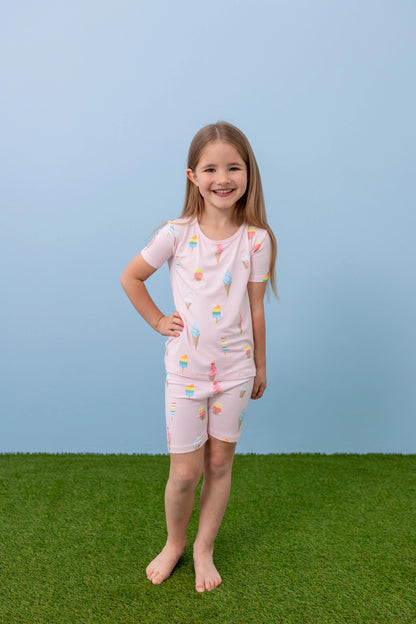 Short Sleeve Pajamas in Sakura Ice Cream