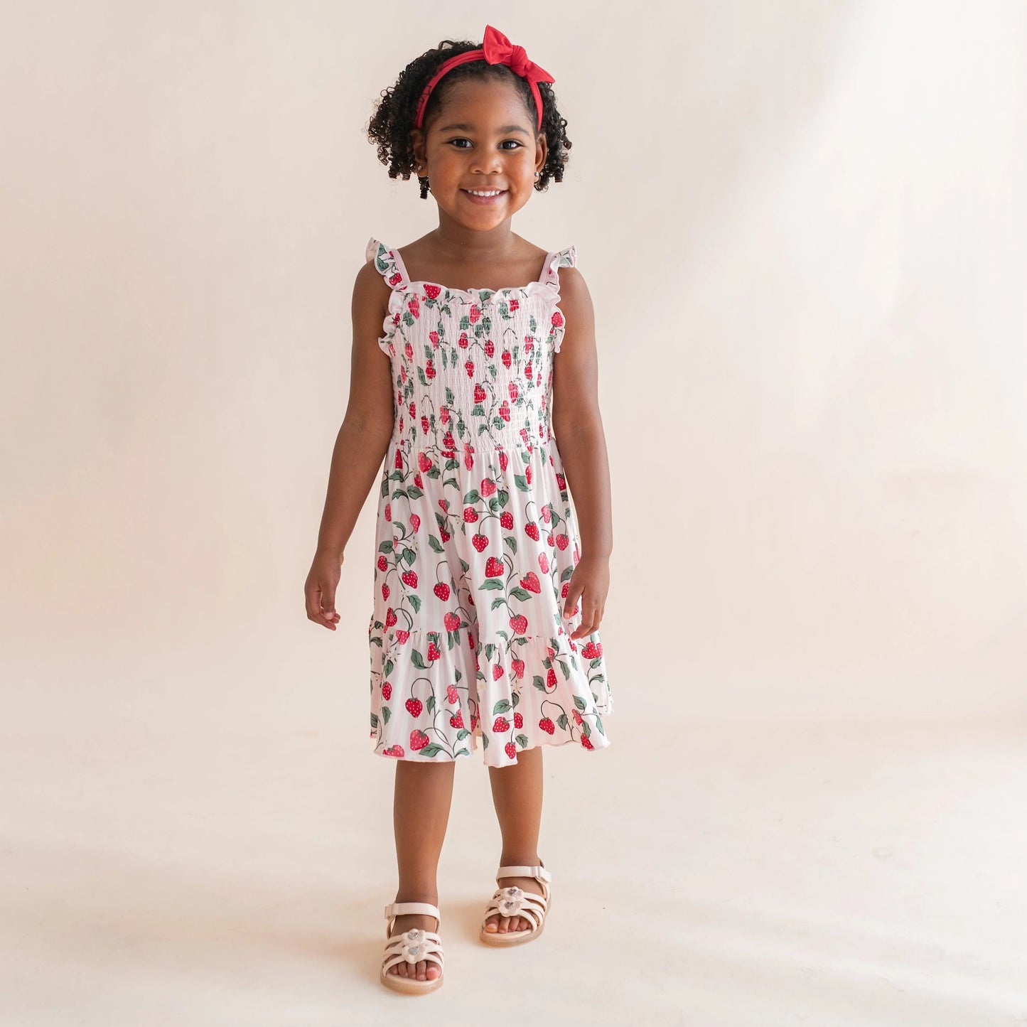 Smocked Dress in Strawberry Fields