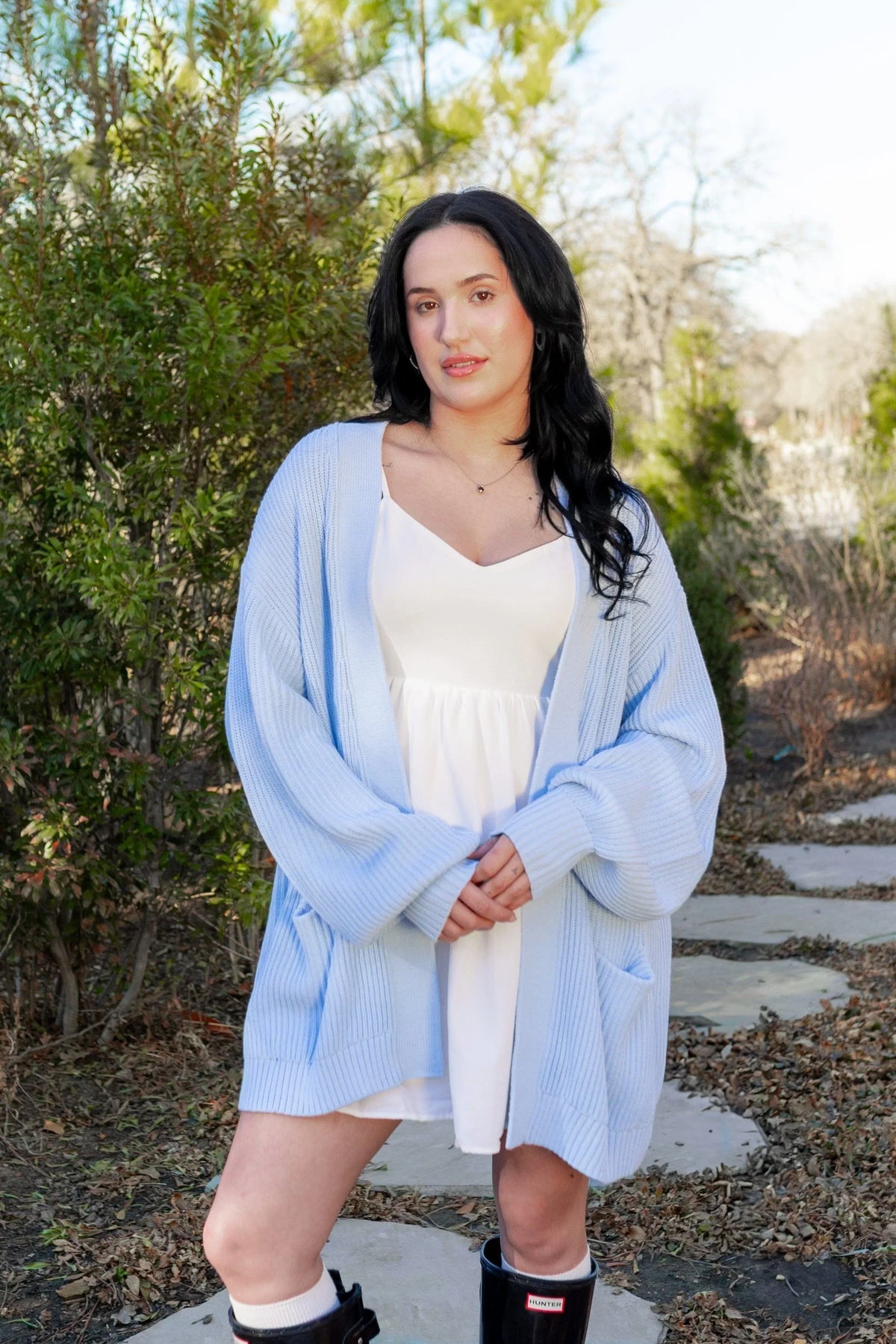 Chunky Knit Women's Oversized Cardigan in Breeze