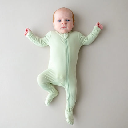 Zippered Footie in Basil