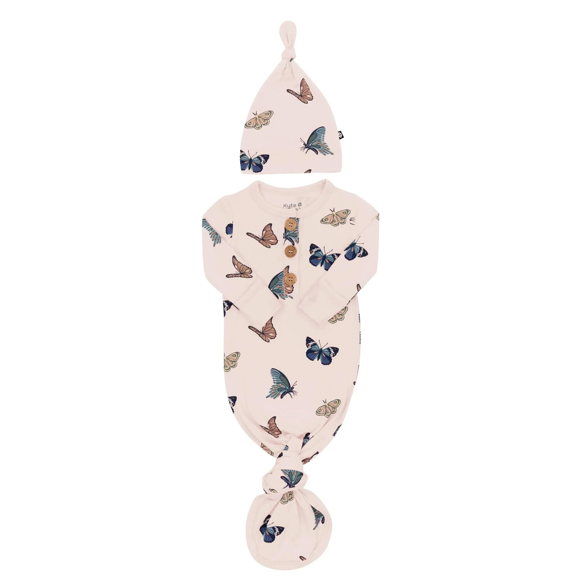 Knotted Gown with Hat Set in Blush Butterfly