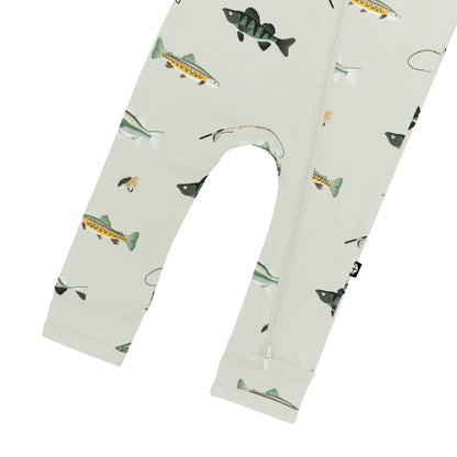 Zippered Romper in Fishing