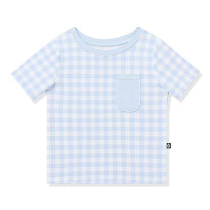 Toddler Crew Neck Tee in Gingham Breeze