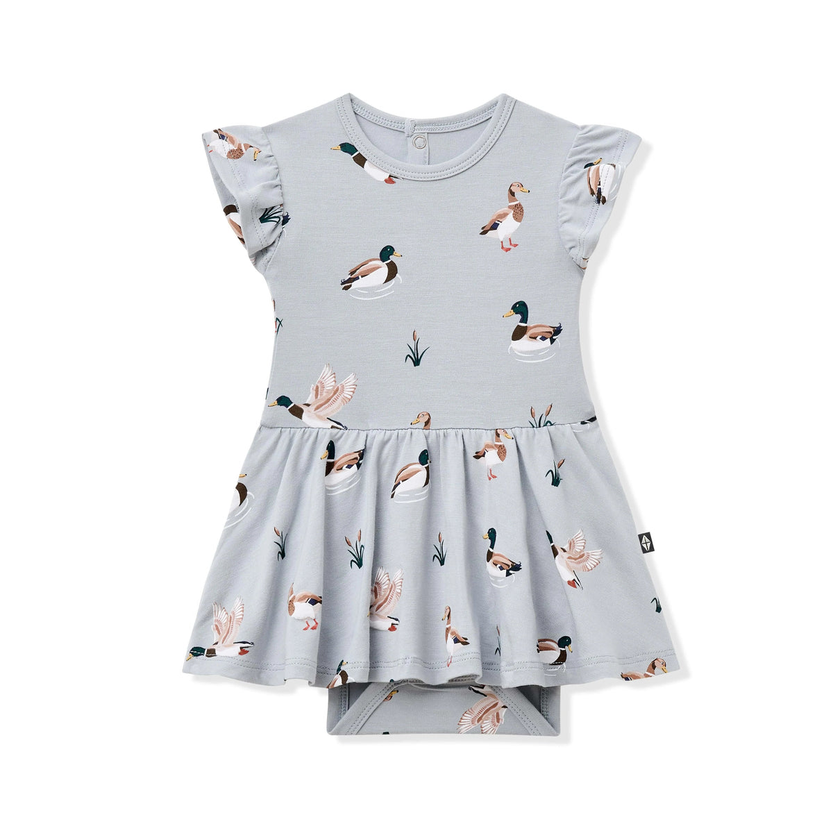 Twirl Bodysuit Dress in Mallard Duck
