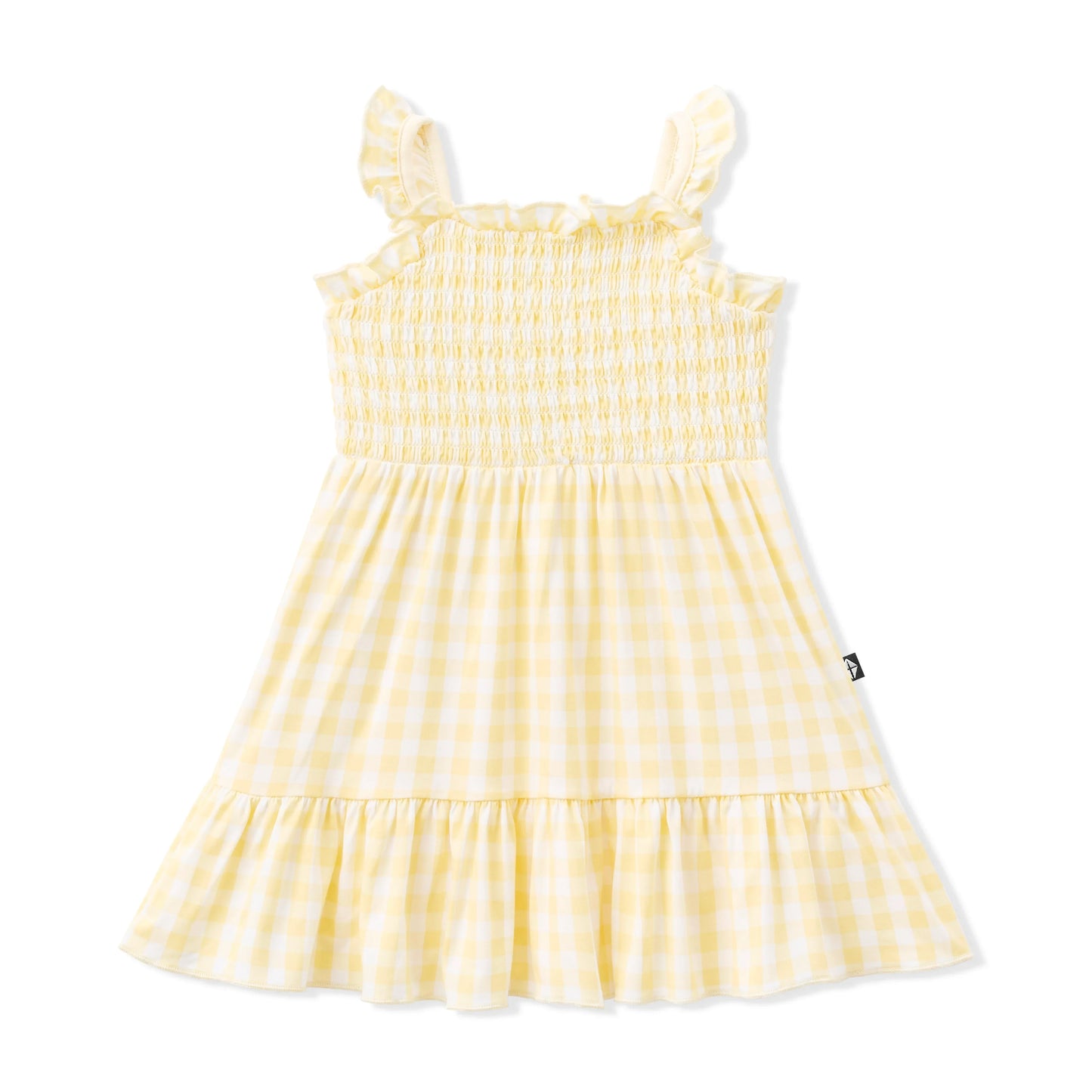 Smocked Dress in Gingham Chamomile