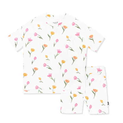 Toddler Biker Short Set in Tulip