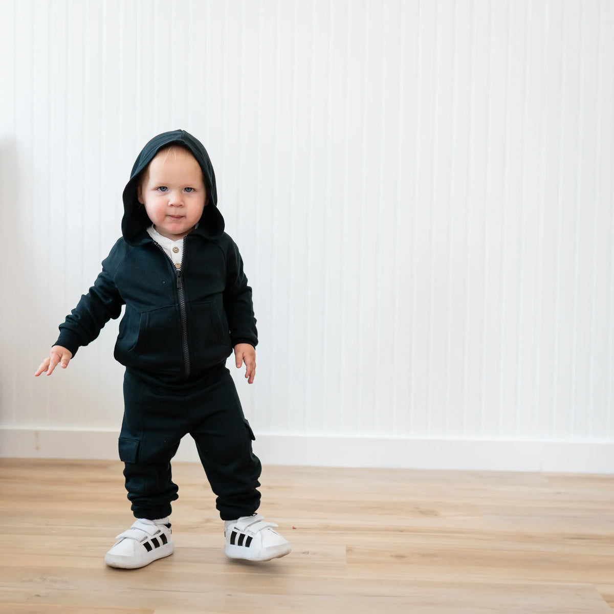 Fleece Zip Up Hoodie in Midnight