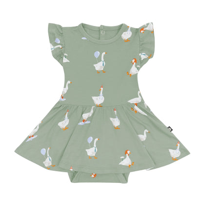 Twirl Bodysuit Dress in Silly Goose