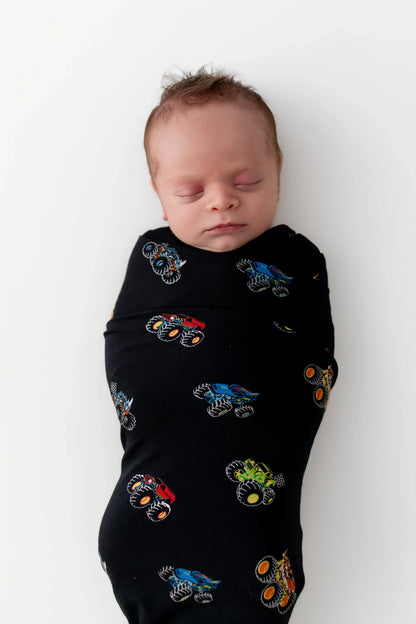 Swaddle Blanket in Monster Truck