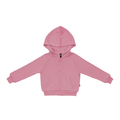 Fleece Zip Up Hoodie in Apple Blossom