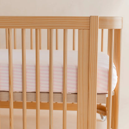 Crib Sheet in Small Sakura Stripe