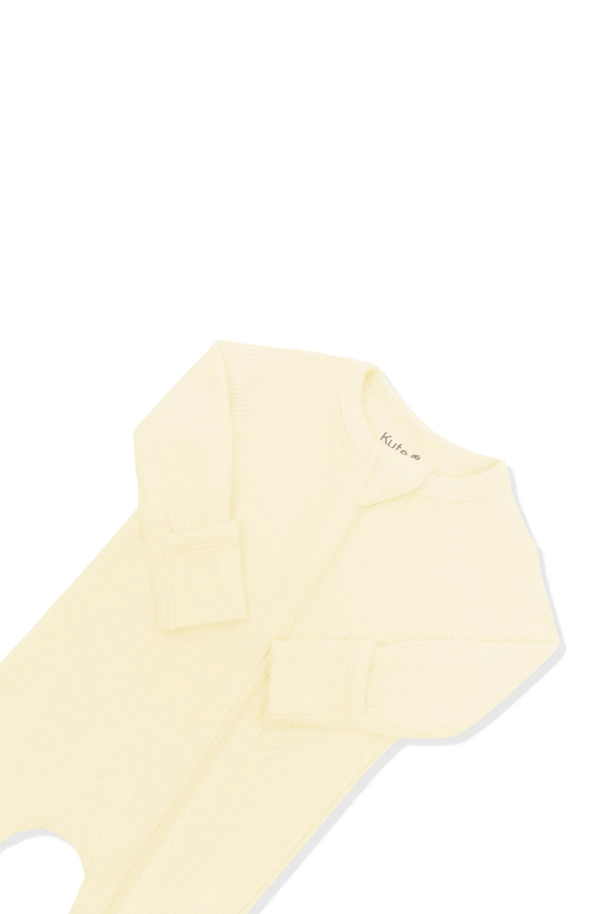 Ribbed Zipper Romper in Chamomile