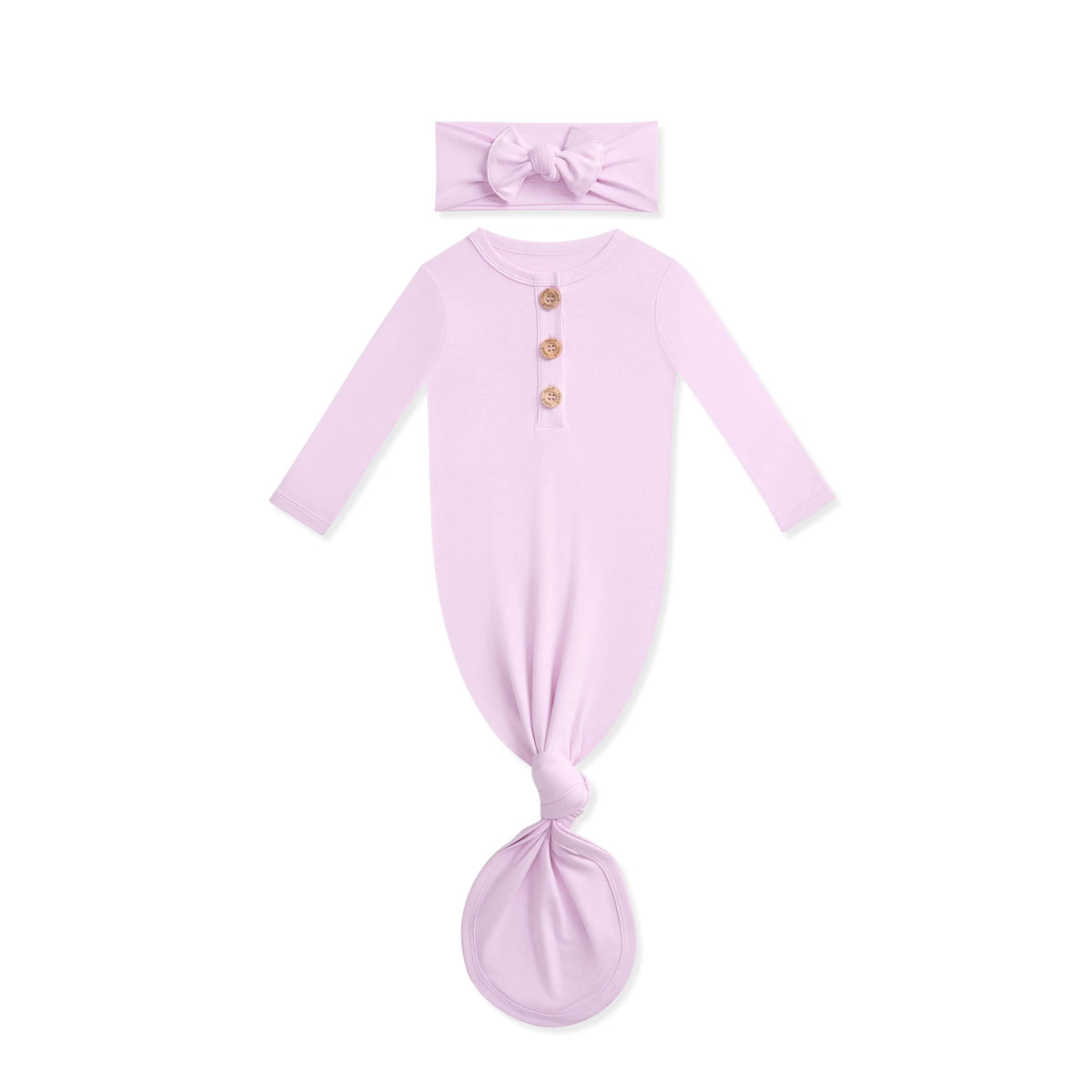 Knotted Gown with Bow Set in Thistle